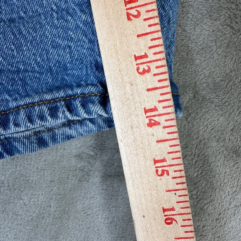 Levis 501 Original High Waisted Denim Shorts Blue Medium Wash Button Fly Size 24